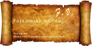 Foltinszki Véta névjegykártya